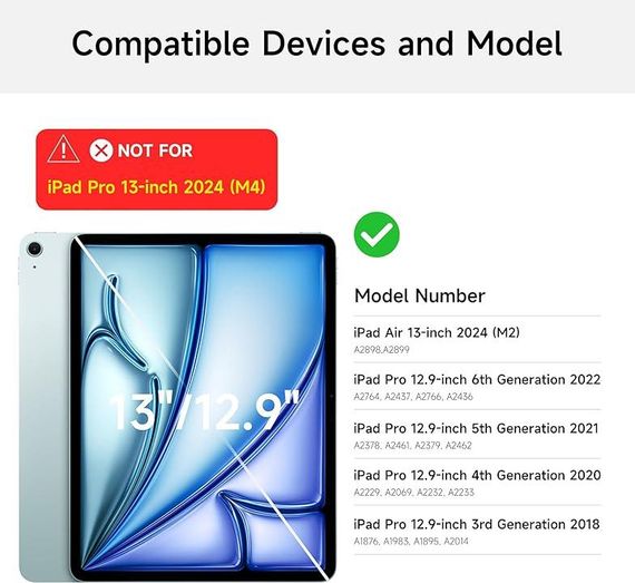 Чохол-клавіатура Nimin для iPad Air 13" (2024) та iPad Pro 12.9" (6/5/4/3 покоління) | Зображення 6