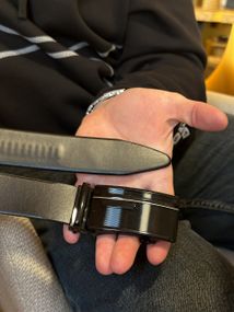 Ремінь чоловічий шкіряний чорний пряжка автомат з натуральної шкіри (4978)