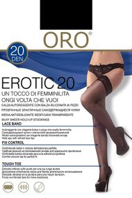 Панчохи ORO Erotic 20 den самутримні (9 см) Чорні 1/2