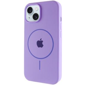 Чохол Silicone Case Full Protective (AA) with MagSafe для Apple iPhone 15 Plus (6.7") Бузковий / Dasheen