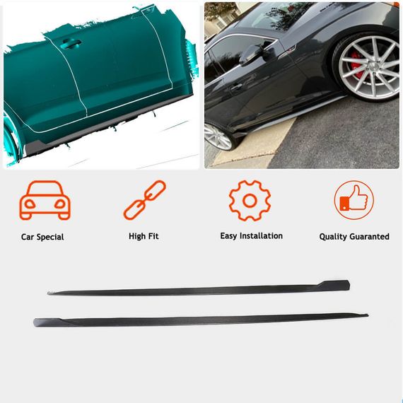 Боковые Пороги 2016-2020 V2 (для Sportback, Карбон) для Ауди A5 | Зображення 2