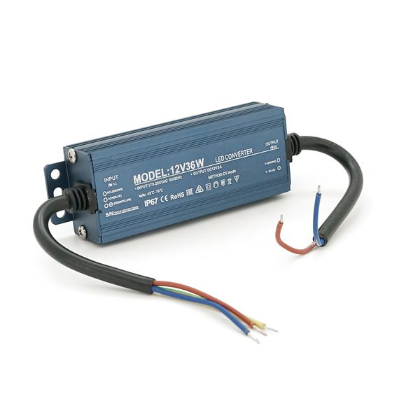 Імпульсний блок живлення герметичний (Led Converter) 12V 36W, IP67, 113х35х21 мм