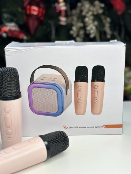 Дитячий караоке Bluetooth блютуз-колонка Світлодіодний бездротовий аудіомікрофон | Зображення 3