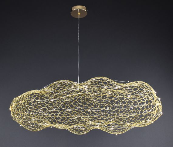 Люстра світлодіодна підвісна LED світильник для квартири на стелю лед 27654 Золото 25-200х45х100 см.