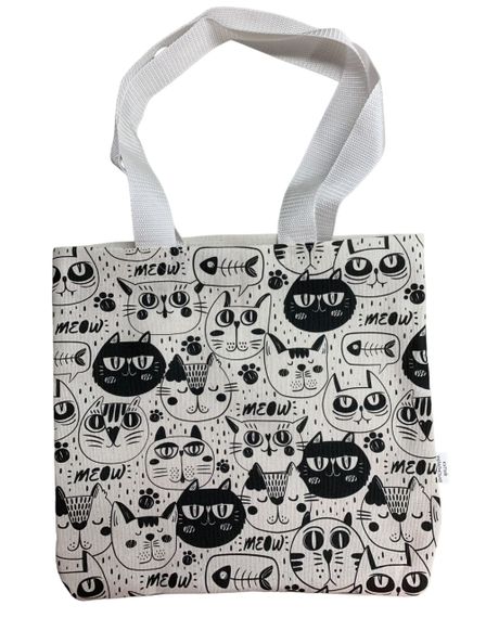 Екосумка шопер 4Profi "Котики чорно-білі" двунитка (хлопок)