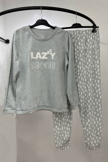 Флисовая пижама с длинными рукавами Primark Lazy Mode Light Gray Светло-серая S