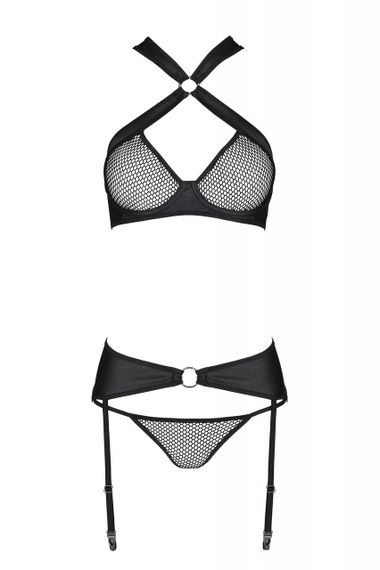 Комплект нижньої білизни в сіточку AMANDA SET black S/M - Passion sexstyle | Зображення 2