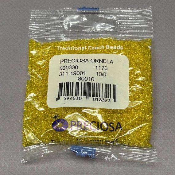 Бисер чешский Preciosa 10/0, цвет 80010 - 50 г | Зображення 1