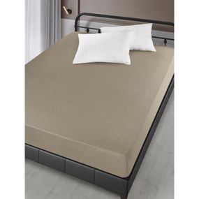 Простирадло на резинці Arya Сатин London AR-A107299-light-brown 160х200х30 см світло-коричневий