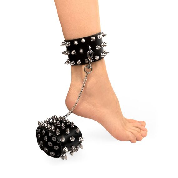 Поножі з шипами з натуральної шкіри Art of Sex, колір чорний sexstyle