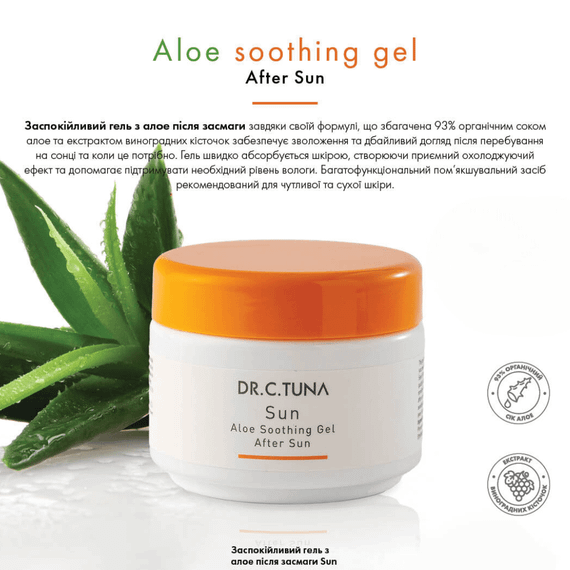 Успокаивающий гель из алоэ после загара Dr. C. Tuna Farmasi 110 мл | Зображення 1