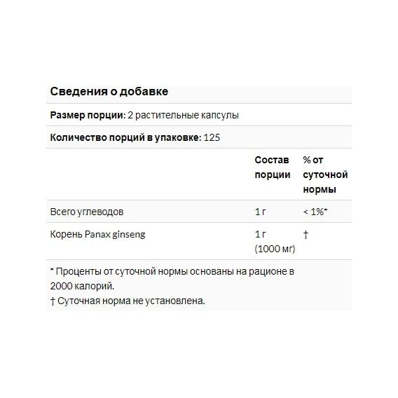 Комплекс для профілактики нервової системи NOW Foods Panax Ginseng 500 mg 250 Veg Caps | Зображення 2