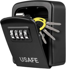 Антивандальний настінний міні сейф uSafe KS-08 для ключів, з кодовим замком, Чорний