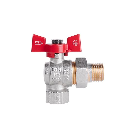 Кран кульовий "Американка" SD Plus 1/2" ВЗ кутовий SD222NW15PN40 | Зображення 1