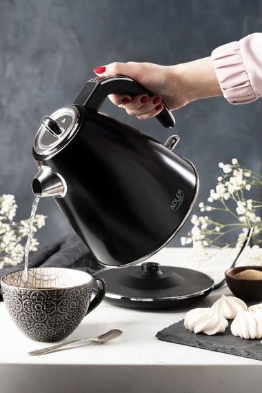 Електрочайник з нержавіючої сталі Adler AD 1343 чорний 1,5 л, 2200 Вт | Зображення 6