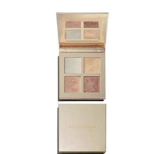 Makeup revolution face quad палетка хайлайтерів incandescent | Зображення 1