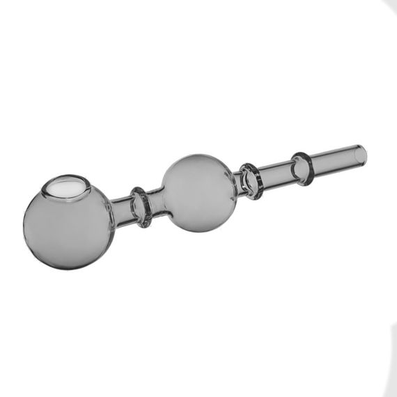 Кальян Трубка Стеклянная Вапорайзер 15 см "Oil Pipe Two Balls Gray" | Зображення 2