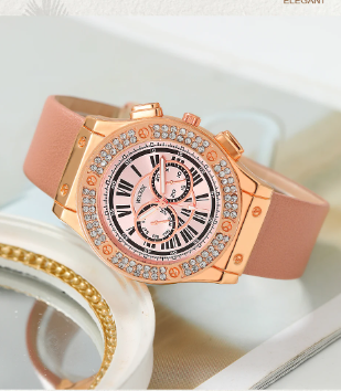 Оригінальний жіночий подарунковий набір з трьох предметів Годинник Montre Femme зі стразами сонцезахисні окуляри та гаманець | Зображення 7