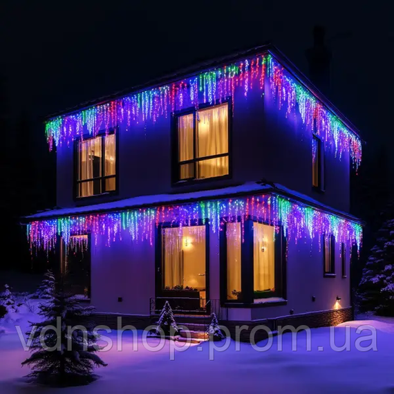 Вулична гірлянда Бахрома 25 м 405 LED чорний провід Мультиколор 25MBML | Зображення 1