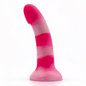 Фаллоимитатор силиконовый ALUME на присоске, с контрастным розовым градиентом Sex Aura