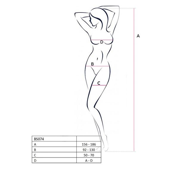 Ажурний бодістокінг з інтимними вирізами Passion BS076 red, One size | Зображення 3