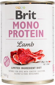 Вологий корм консерва Brit Mono Protein для дорослих собак, ягня 400г, ягня 400г