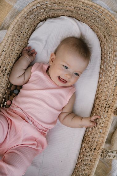 Дитячий комплект для малюка боді майка та штанці, інтерлок рубчик, рожевий 92