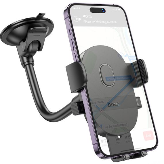 Автотримач Hoco H20 Mighty one-button (windshield) Black | Зображення 1