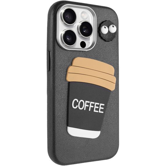 Чохол TPU Leather Toys для Apple iPhone 15 Pro (6.1") Coffee / Black