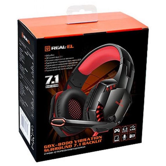 Навушники REAL-EL GDX-8000 VIBRATION SURROUND 7.1 BACKLIT | Зображення 7