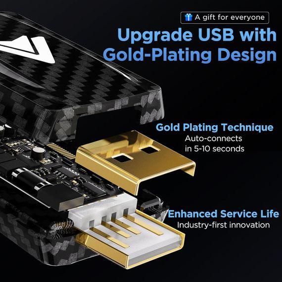 Бездротовий адаптер Android Auto для авто з 2017 року, перехідник з дротового Android Auto USB-A, USB-C, донгл для перетворення | Зображення 1