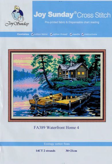 Набір для вишивання за нанесеною на канву схемою "Waterfront Home 4". AIDA 14CT printed 30*21 см | Зображення 1