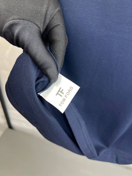 Трикотажне поло синій Tom Ford Logo "TF" Dark Blue f684 | Зображення 7