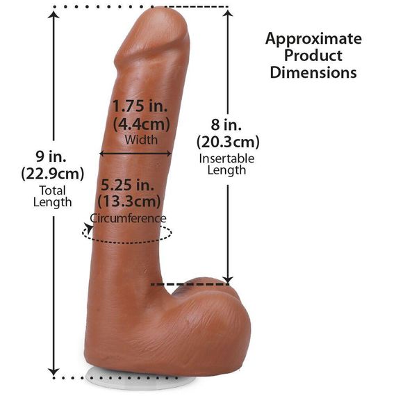 Фалоімітатор Doc Johnson The Realistic Cock ULTRASKYN - 9 Inch with Balls Caramel Sex Aura | Зображення 4