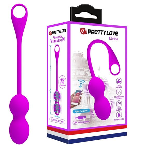 Вагінальні кульки з вібрацією і управлінням з смартфона Pretty Love Elvira, BI-210212hp sexstyle