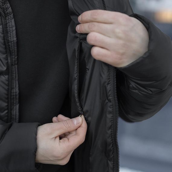 Зимова куртка утеплювач синтепух 300 г/м² від -5°C до -20°C чорна | Зображення 4