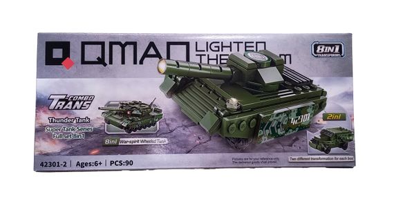Конструктор 42301 Qman "Військовий транспорт", від 73дет до 90дет., Ціна за 1 конструктор, в коробці (6903317464586) Танк, Бронемашина 2в1 Вид 2