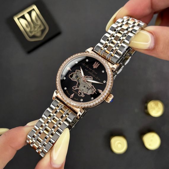 Класичний жіночий годинник Awarder 047 Де би не була Silver-Gold-Black, водонепроникний | Зображення 3