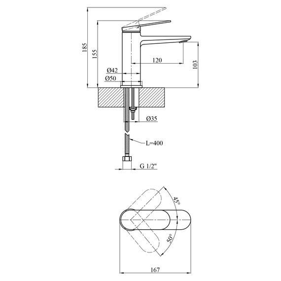 Смеситель для раковины Kroner Element Element 211110-3801 (CV035941) | Зображення 7