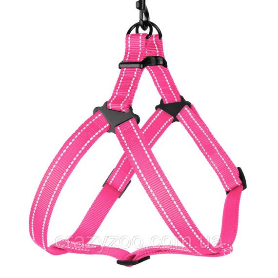 Шлея для собак BronzeDog Active нейлоновая розовая 2х45-60 см 71/1306/T | Зображення 4