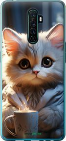 Чохол на Oppo Reno Ace Білий кіт "5646u-1964-2448"