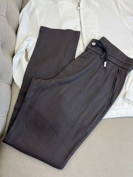 Льняний комплект Kiton біло-коричневого кольору sp121 | Зображення 2
