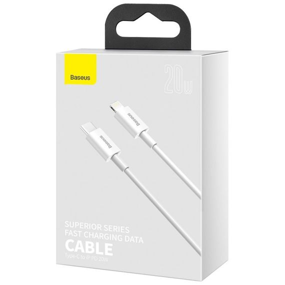 Дата кабель USB-C to Lightning 2.0m 20W white Baseus (CATLYS-C02) | Зображення 3