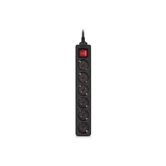 Мережевий фільтр живлення REAL-EL RS-6 Protect M 3m, black (EL122300034) | Зображення 1