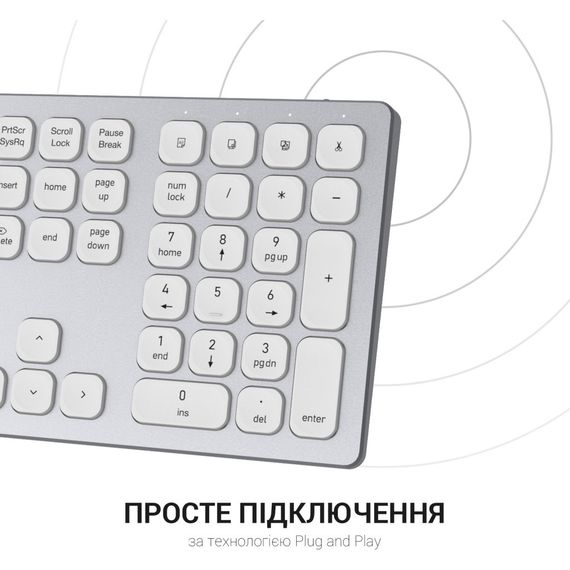 Клавіатура OfficePro SK1550 Wireless White (SK1550W) | Зображення 8