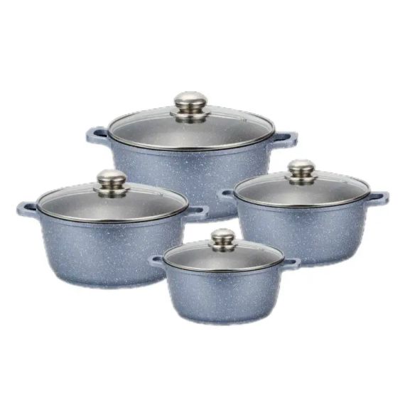 Набір каструль із мармуровим покриттям 8 предметів Benson BN-379 | Зображення 1