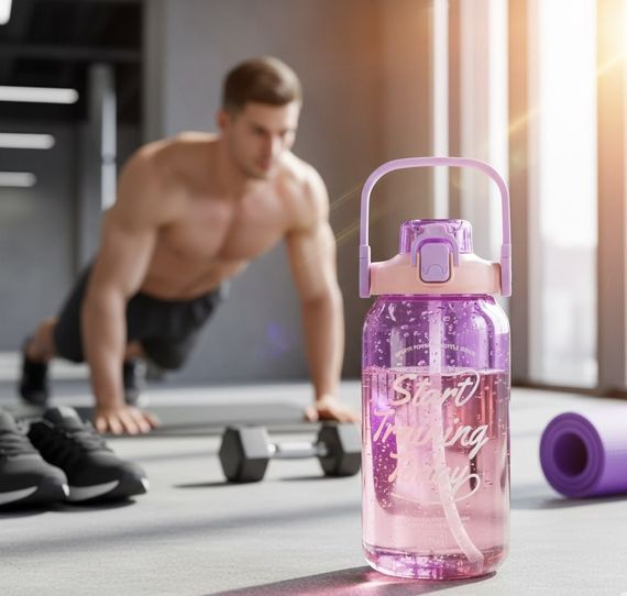 Спортивная бутылка для воды START TRAINING (1500 мл) - Фиолетовая с ручкой | Зображення 9