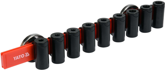 Рейка пластикова з магнітним кріпленням для 9 викруток YATO Польша : 350 х 50 х 40 мм YT-08353 | Зображення 3