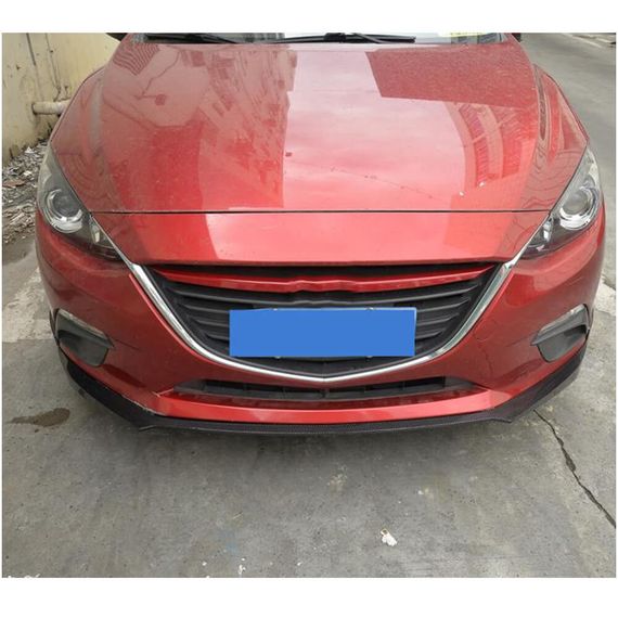 Накладка на передній бампер Lip (2014-2016, Карбон) для Mazda 3 рр | Зображення 2