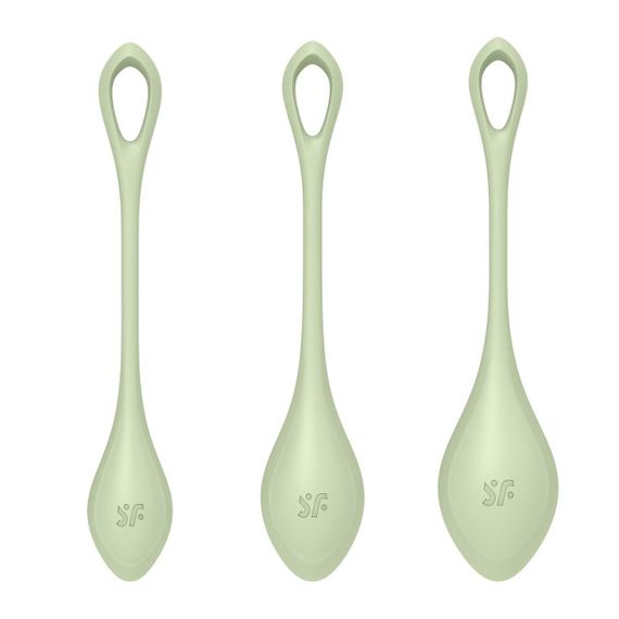 Набір йоні намистин Satisfyer Yoni Power 2 Light Green, диаметр 2-2,5-3см, вес 22-44-73гр Sex Aura | Зображення 3